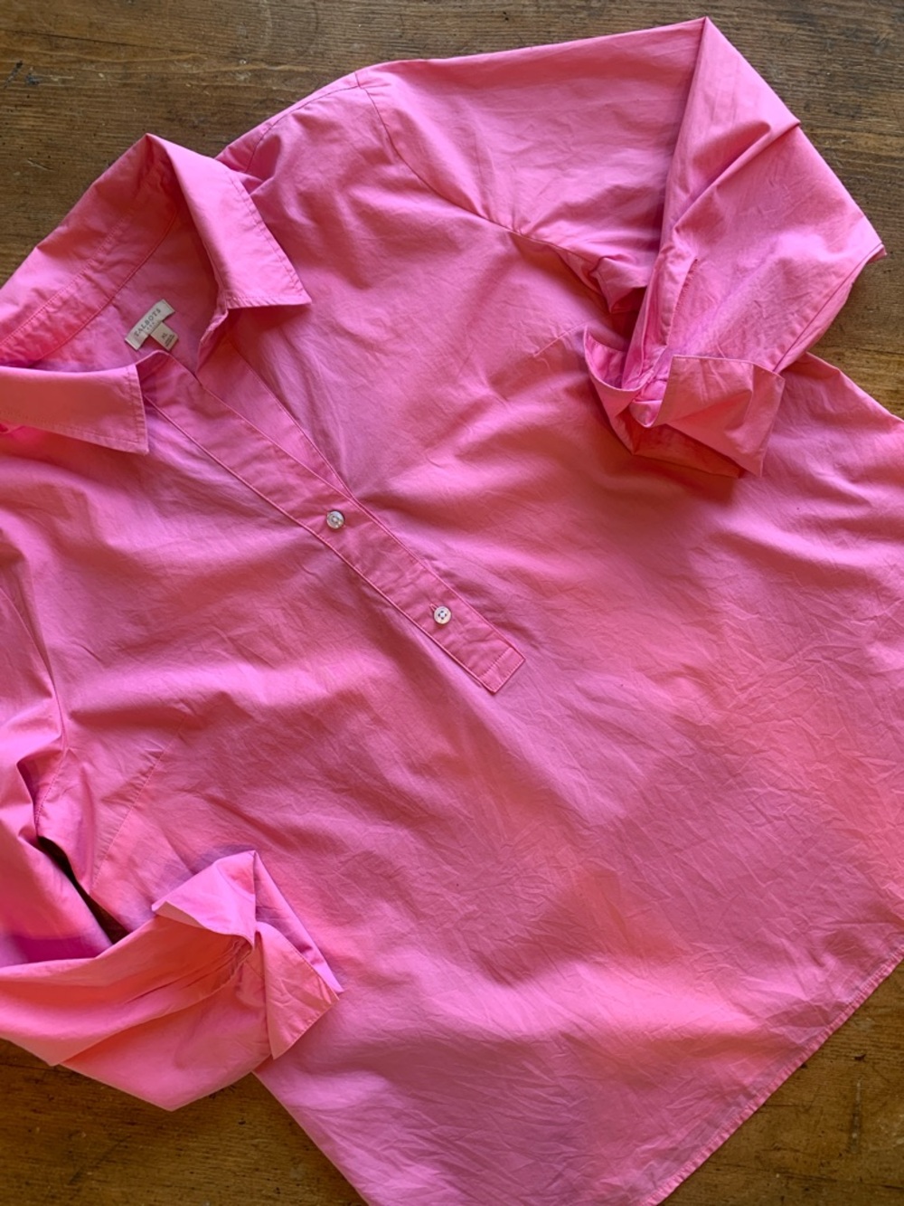 Talbots Bright Pink Popover Shirt - Picture 10 of 16